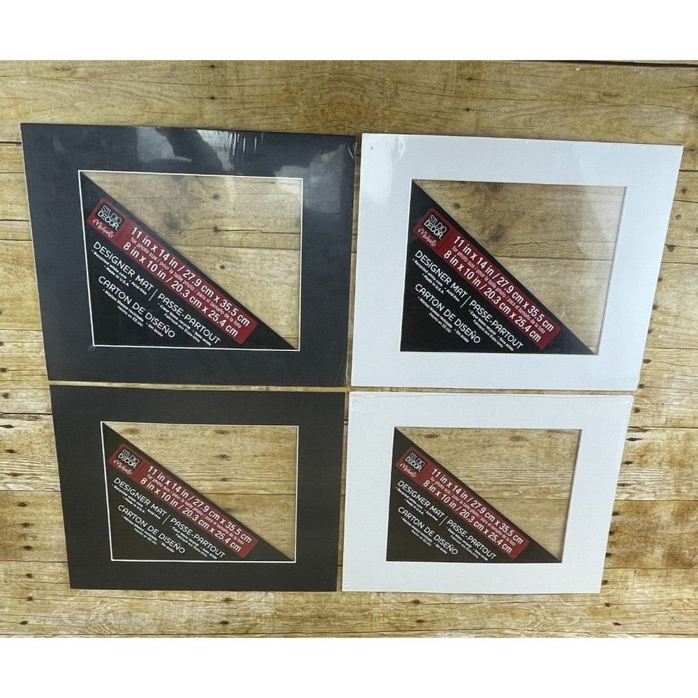 Picture Frame Mat LOT of 4 11x14 w/8x10 Opening Watercolors Paintings Crafts NEW